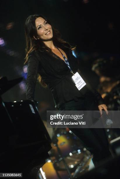 Actress Sabrina Ferilli during rehearsals for a benefit concert for earthquake victims in Abruzzo , Olympic Stadium in Rome, June 20, 2009.