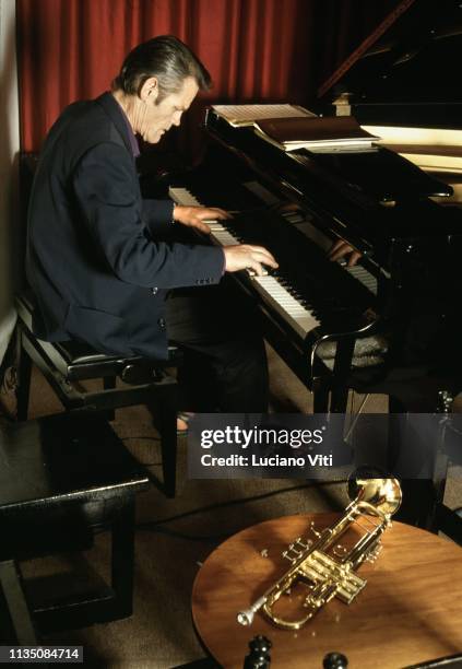 Jazz trumpeter and singer Chet Baker, Rome, Italy, 1987.