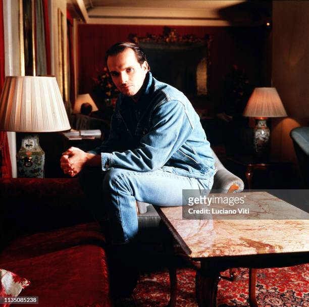 Italian-Spanish pop singer and actor Miguel Bosé, Hotel Hassler, Rome, Italy, 1990.