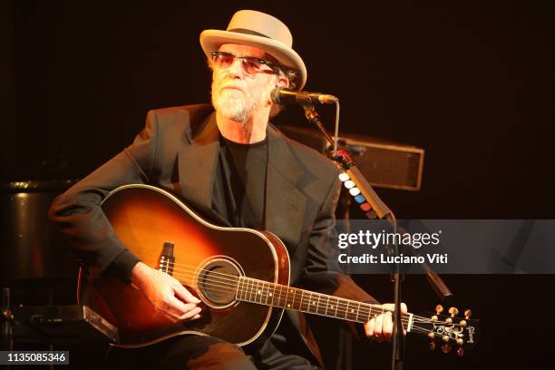 Italian singer-songwriter Francesco De Gregori performs in Rome, Italy, 2014.