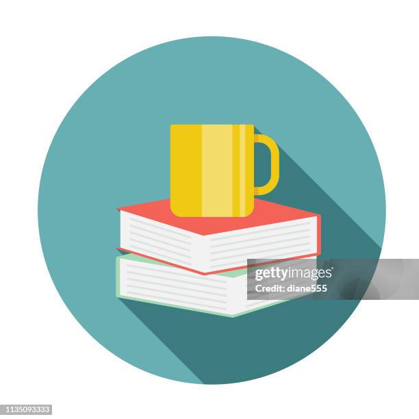 flat design book icon - book stack stock illustrations