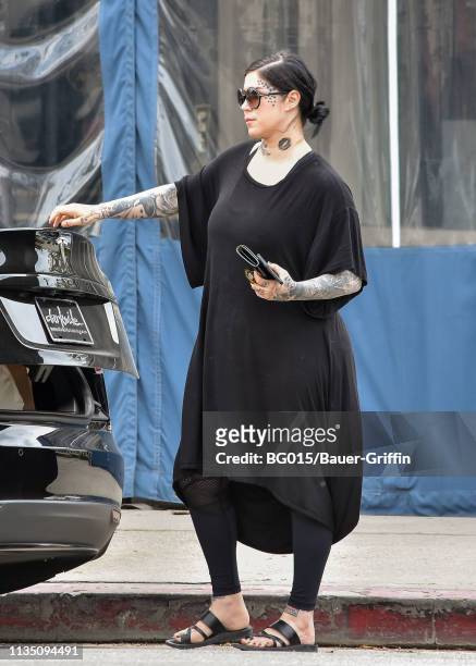 Kat Von D is seen on April 05, 2019 in Los Angeles, California.