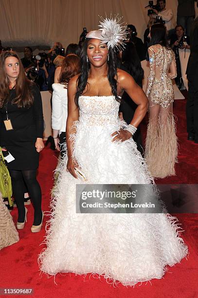 Tennis player Serena Williams attends the "Alexander McQueen: Savage Beauty" Costume Institute Gala at The Metropolitan Museum of Art on May 2, 2011...