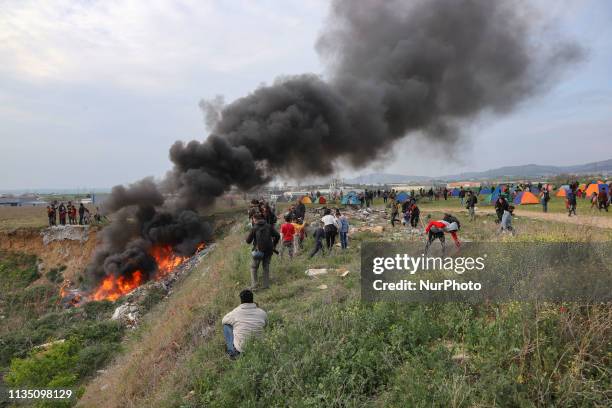 Refugees and migrants gathered from all over Greece at Diavata to begin their journey to northern Europe as a fake rumor was spread through social...