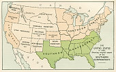 USA showing the southern confederacy map 1895