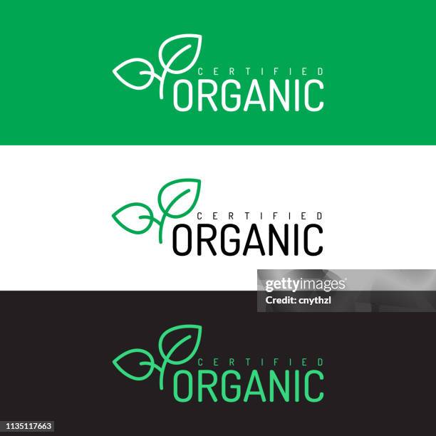 organic products banner - herbal logo stock illustrations