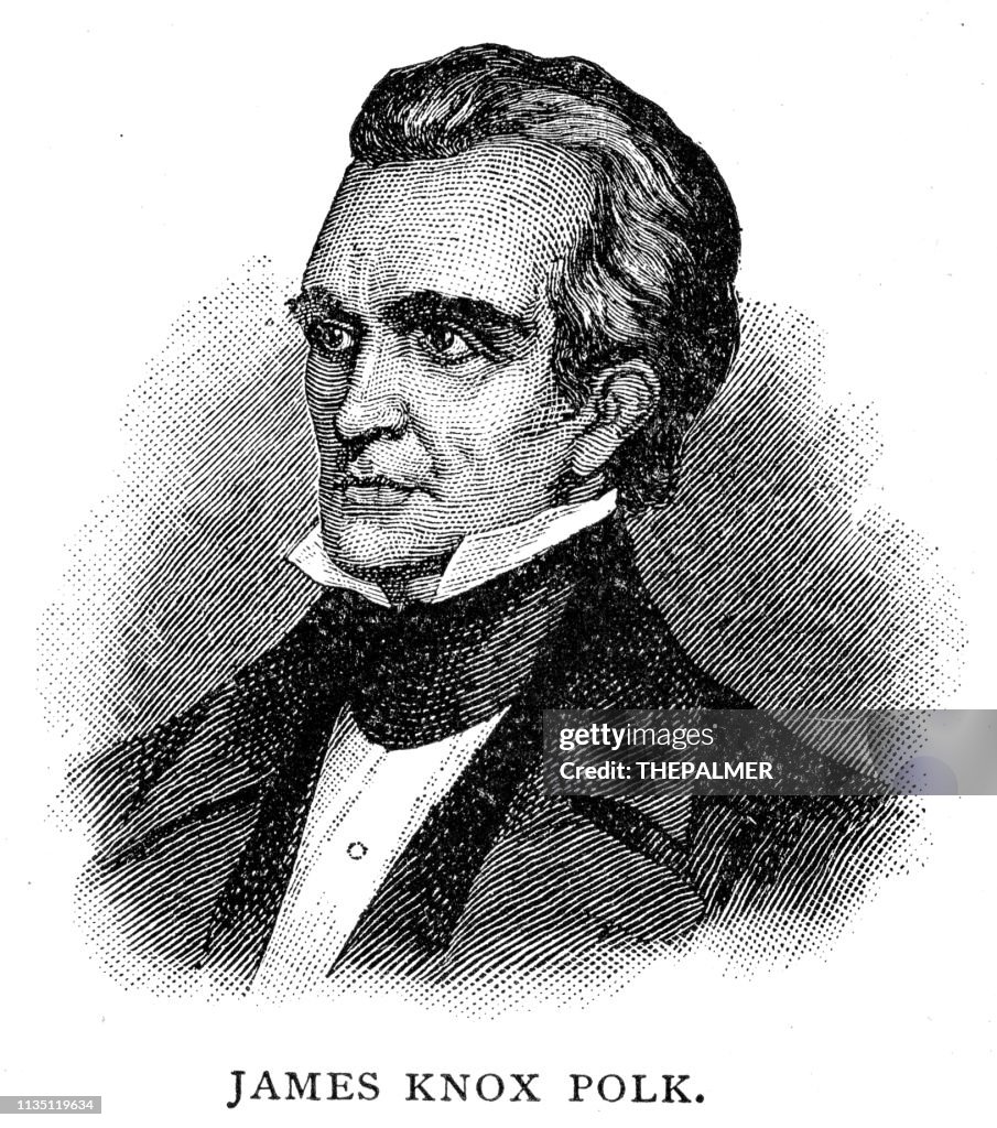 President James K. Polk engraving 1894