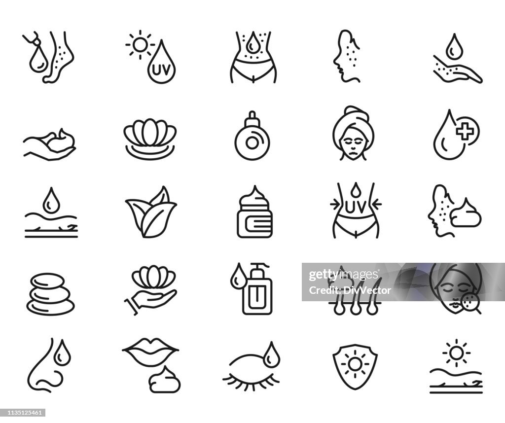Skin care icon set