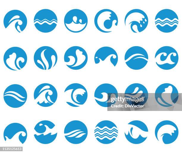 vector waves set - water splashing stock illustrations