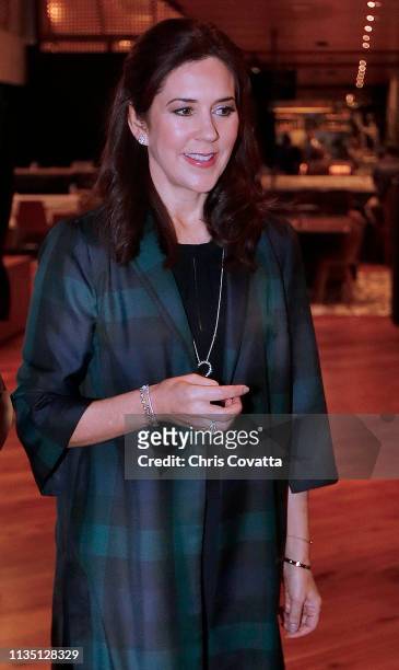 Her Royal Highness Crown Princess Mary of Denmark attends the Women in Leadership & How To Inspire the Next Generation of Women Leaders roundtable...