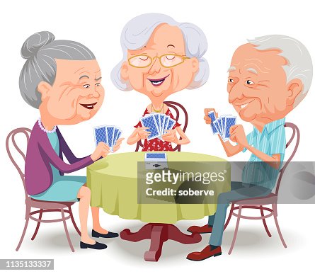 40 Seniors Playing Cards High Res Illustrations - Getty Images