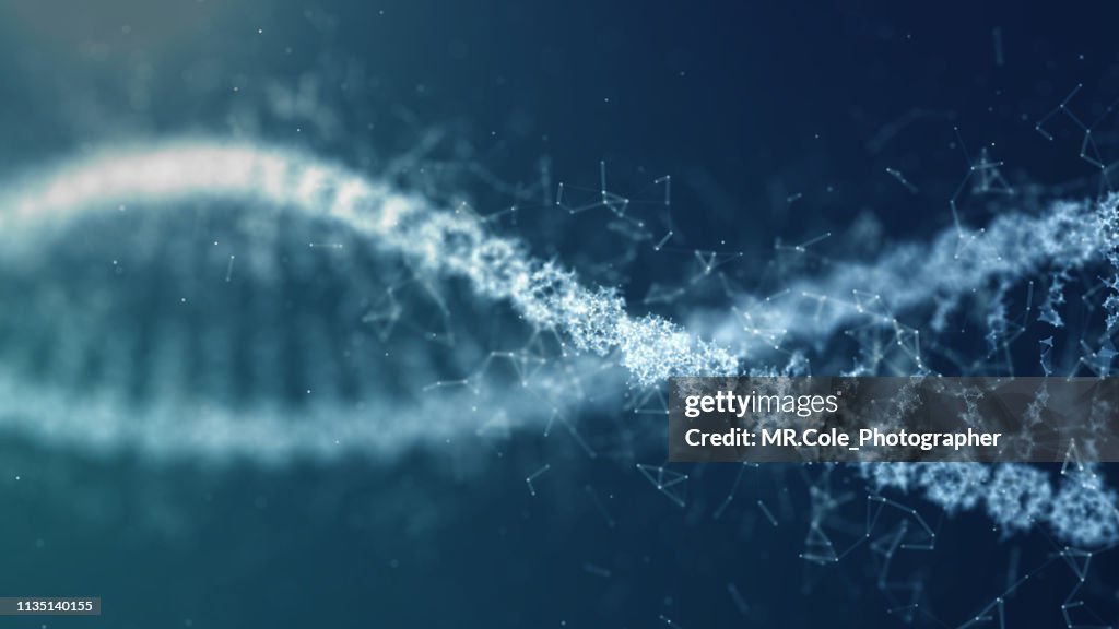Illustration DNA Spin Futuristic digital background,Abstract background for Science and technology