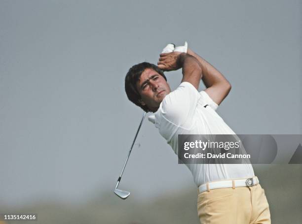 Seve Ballesteros of Spain with an iron shot during the 112th Open Championship on 14 July 1983 at the Royal Birkdale Golf Club in Southport, United...