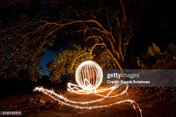 burning steel wool firework - the stuff of myth and legend stock pictures, royalty-free photos & images