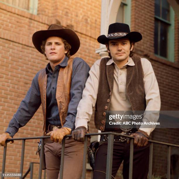 Ben Murphy, Pete Duel appearing in the Disney General Entertainment Content via Getty Images tv series 'Alias Smith and Jones'.