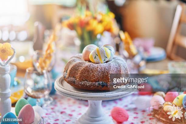 easter bunt cake - easter stock pictures, royalty-free photos & images