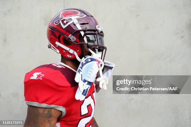 Defensive back Kurtis Drummond of the San Antonio Commanders during the AAF game against he Arizona Hotshots at Sun Devil Stadium on March 10, 2019...