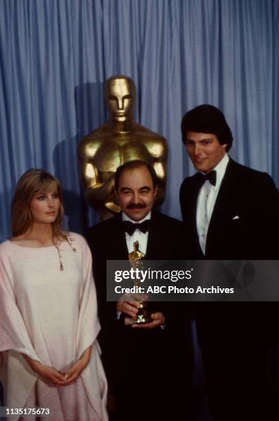 Los Angeles, CA Bo Derek, Alan Heim with his Academy Award, Christopher Reeve appearing on the 52nd Academy Awards / 1980 Academy Awards, Dorothy...