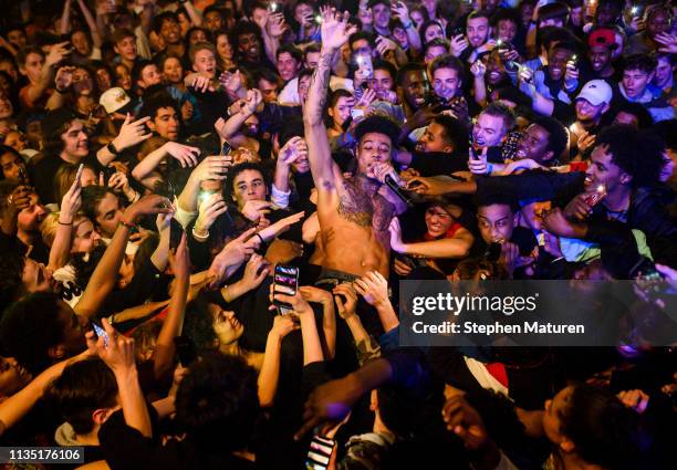 Rapper Blueface performs during Spotify's RapCaviar Live at Varsity Theater on April 5, 2019 in Minneapolis, Minnesota.