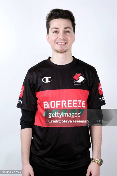 Mama Im Dat Man of Blazer5 Gaming poses for a head shot during the NBA 2K League Media Day on April 5, 2019 at the NBA 2K Studio in Long Island City,...
