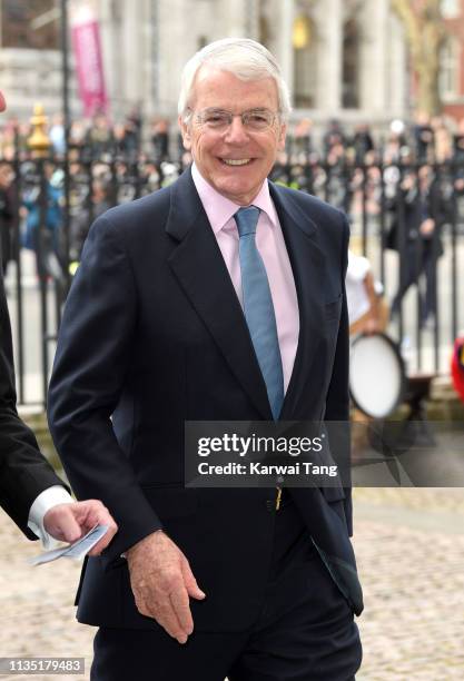 John Major attends the Commonwealth Day service at Westminster Abbey on March 11, 2019 in London, England.