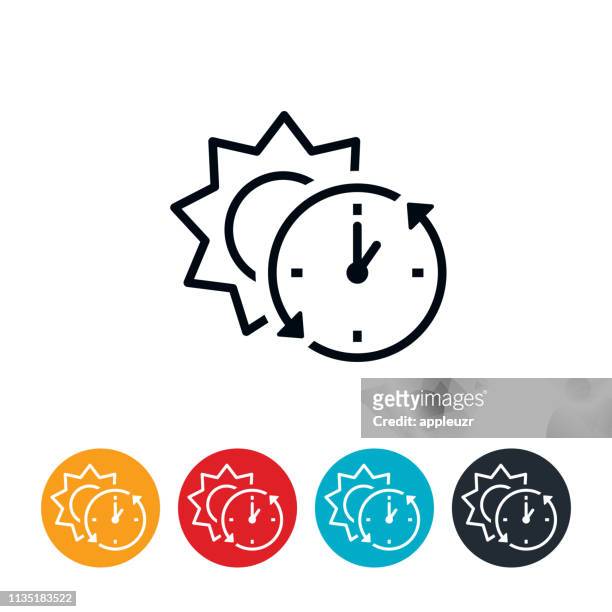 daylight saving time end icon - daylight saving time stock illustrations