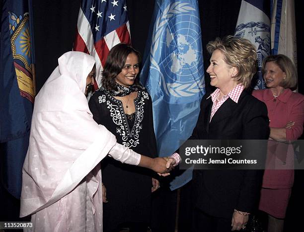 Mukhtar Mai, Dr. Amna Buttar and Senator Hillary Rodham Clinton