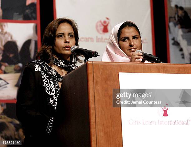 Dr. Amna Buttar and Mukhtar Mai during Girls Learn International Summit 2006 at John Jay School of Criminal Justice in New York City, New York,...