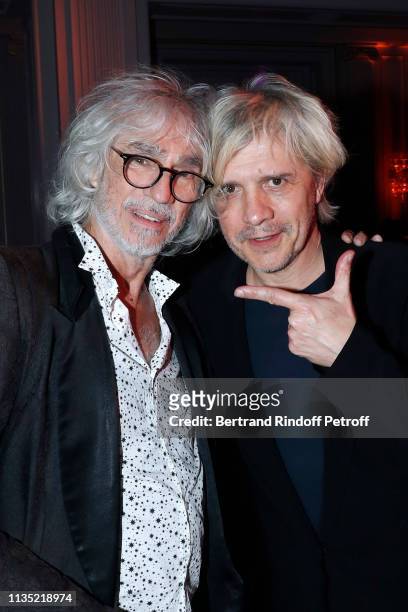 March 11: Musician Louis Bertignac and singer Nicola Sirkis attend the "Stethos d'Or 2019" Charity Gala of the Foundation for Physiological Research...
