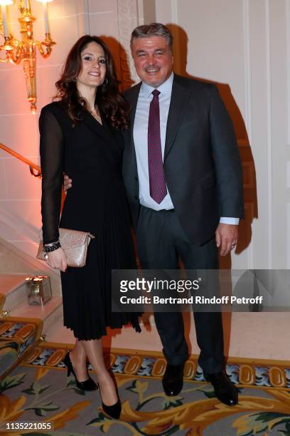 March 11: David Douillet and his wife Vanessa Carrara attend the "Stethos d'Or 2019" Charity Gala of the Foundation for Physiological Research at on...