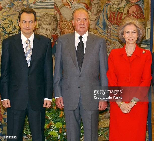 Jose Luis Rodriguez Zapatero, King Juan Carlos and Queen Sofia