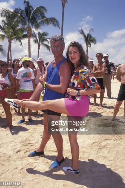 Barry Bostwick and Brooke Shields during Celebrity Sports Invitational at Ritz Carlton, Mauna Lani, Hawaii in Mauna Lani, Hawaii, United States.