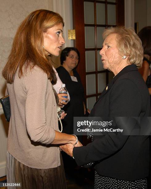 Maria Shriver and Ethel Kennedy during The Robert F. Kennedy Memorial Benefit Reception at The Boston College Club in Boston, Massachusetts, United...