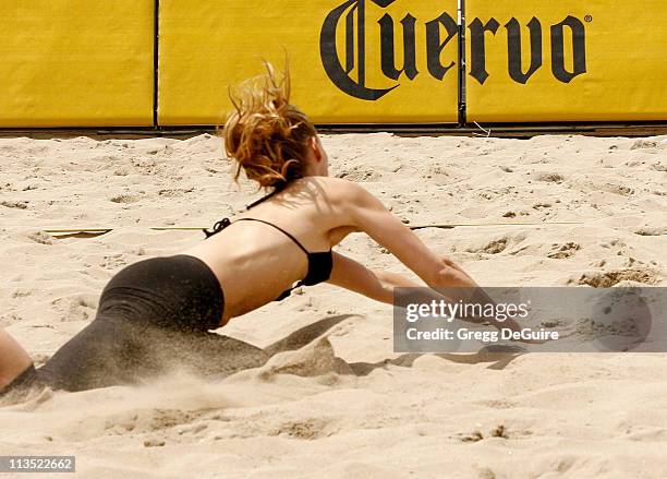 Molly Sims during Molly Sims Attempts To Qualify For The AVP Cuervo Gold Crown Huntington Beach Open Volleyball Tournament at Huntington Beach Pier...