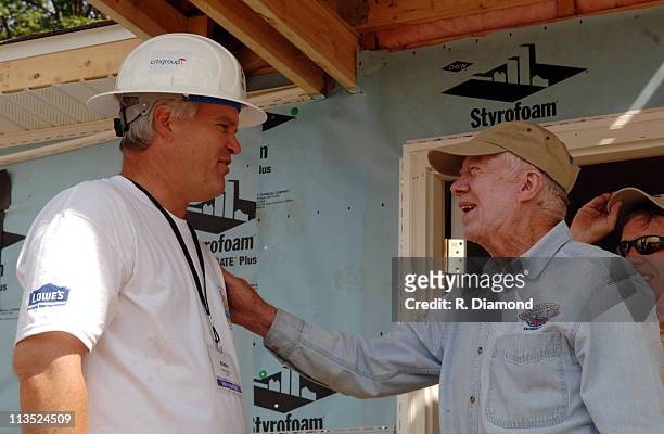 Former President Jimmy Carter and Robert A. Niblock, chairman/CEO of Lowes