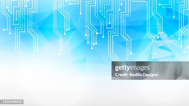 space technology combined background - working computer dark stock illustrations