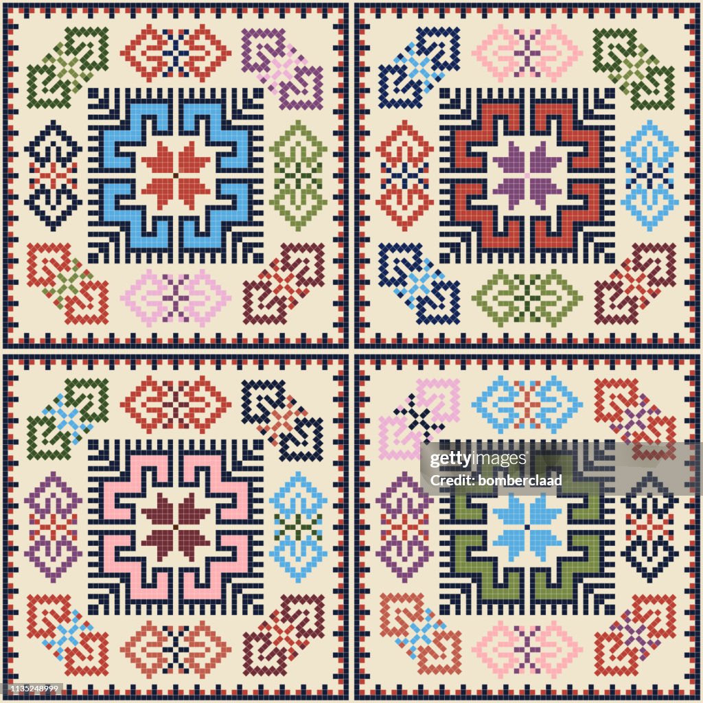 Palestinian Pattern Print Palestinian Embroidery Pattern High-Res Vector Graphic - Getty Images