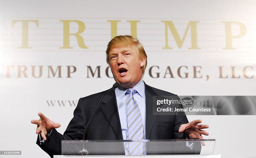 Donald Trump New York City Press Launch For Latest Venture Trump Mortgage LLC