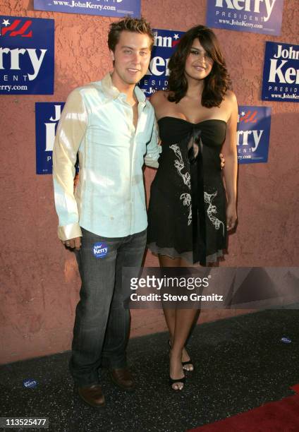 Lance Bass and Jennifer Gimenez during Hollywood Gathers To Celebrate Presidential Candidate John Kerry at The Music Box Henry Fonda Theater in...