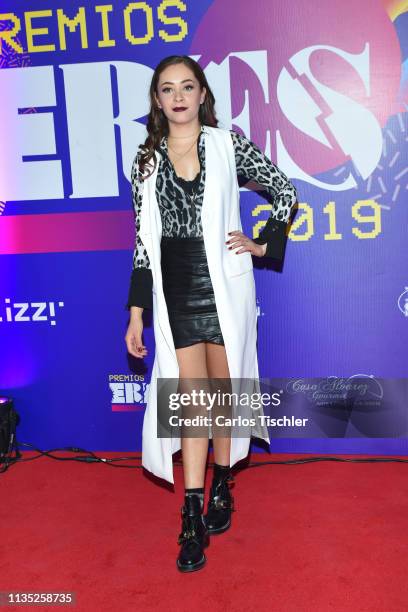 Ferny Graciano poses for photos during Eres Awards 2019 red carpet at Campo Marte on March 11, 2019 in Mexico City, Mexico.