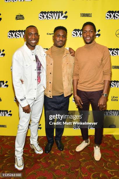 Andrel McPherson, Marchánt Davis, and Curtiss Cook Jr. Attend the "The Day Shall Come" Premiere 2019 SXSW Conference and Festivals at Paramount...