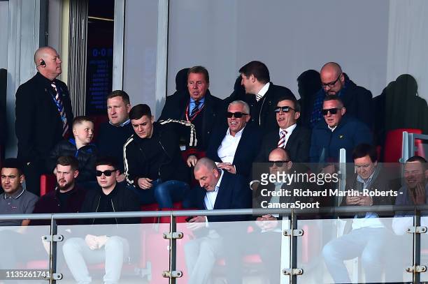 Harry Redknapp looks on during the Sky Bet League One match between Fleetwood Town and Southend United at Highbury Stadium on April 6, 2019 in...