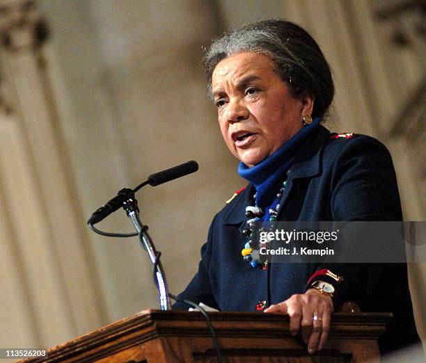 Marian Wright Edelman during The "Realizing the Dream" Martin Luther King Jr. Tribute - January 15, 2006 at Riverside Church in New York City, New...