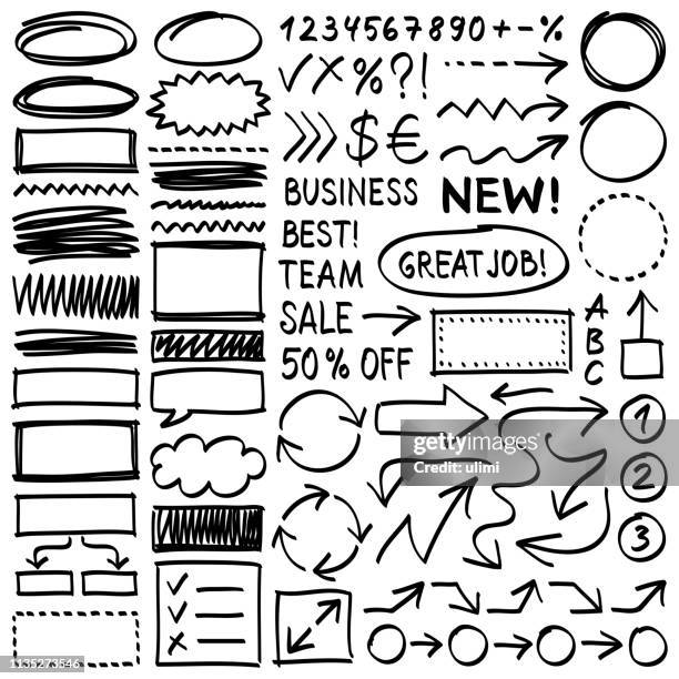 doodle design elements - list stock illustrations