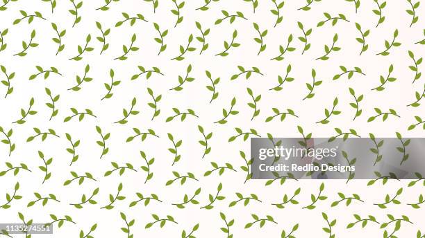 illustrazioni stock, clip art, cartoni animati e icone di tendenza di foglie di fiori di piume abstract seamless pattern. - foliate pattern