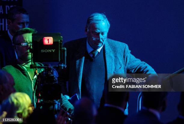 Alexander Gauland, co-leader of Germany's anti-immigration Alternative for Germany arrives for the launch of their European Parliament election...