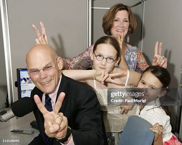 James Carville, Matty Carville, Mary Matalin, and Emma Carville in the studio at the launch of XM Radio's new sport show 60/20 hosted by Capitol File...