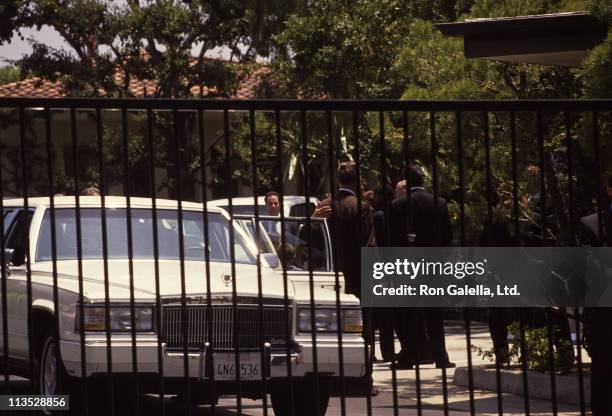 Funeral Procession during Funeral of Nicole Brown Simpson at Private Residence in Brentwood, California, United States.