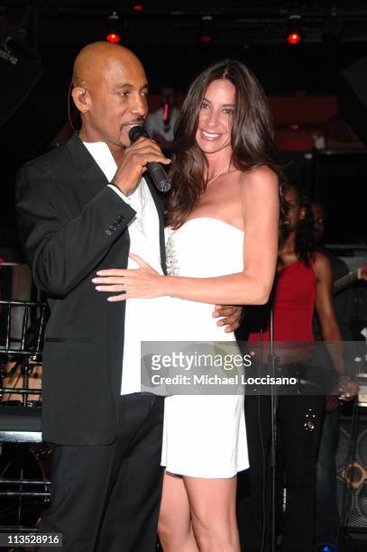Montel Williams and Fiancee Tara Fowler during Montel Williams' 50th Birthday Bash and Toys for Tots Benefit in New York City, New York, United...