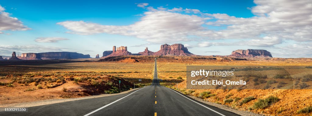 Straße zum Monument Valley Forrest Gump Punkt. Utah